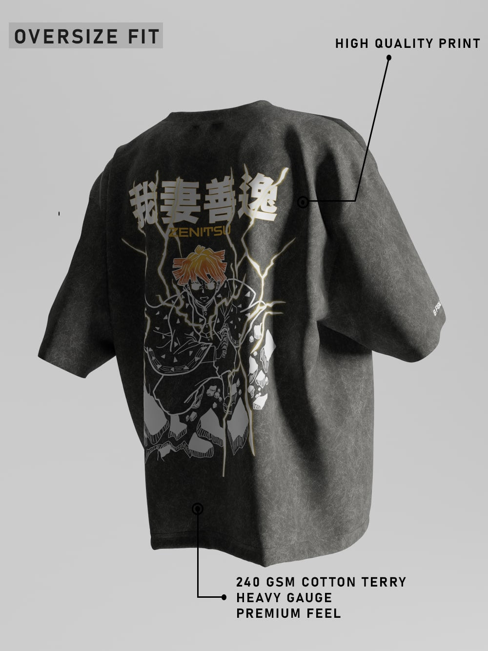 Zenitsu Oversized T-Shirt [Acid Washed]