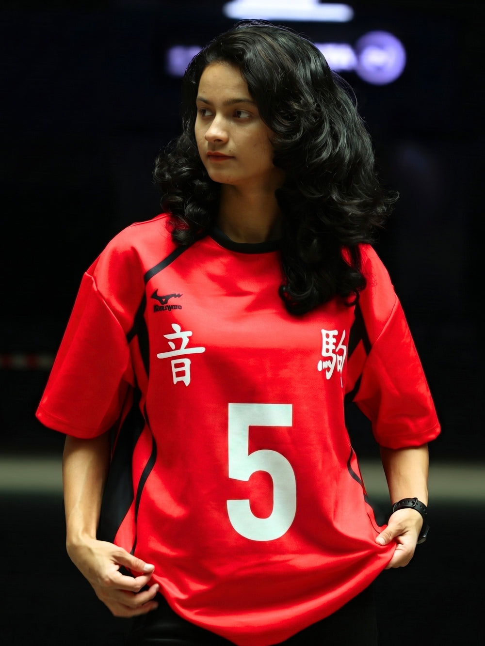 Nekoma High No. 5 Red Jersey – Oversized Fit