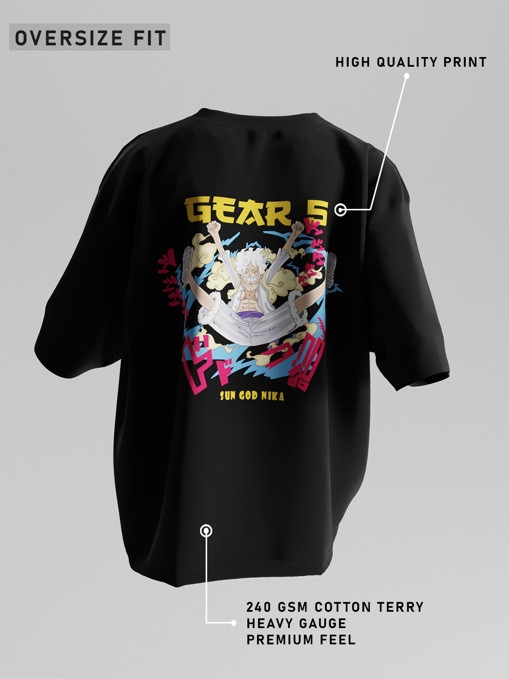 Gear 5 Luffy Oversized Anime T-Shirt