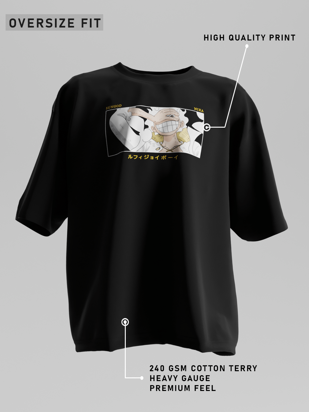 Gear 5 Luffy Oversized Anime T-Shirt