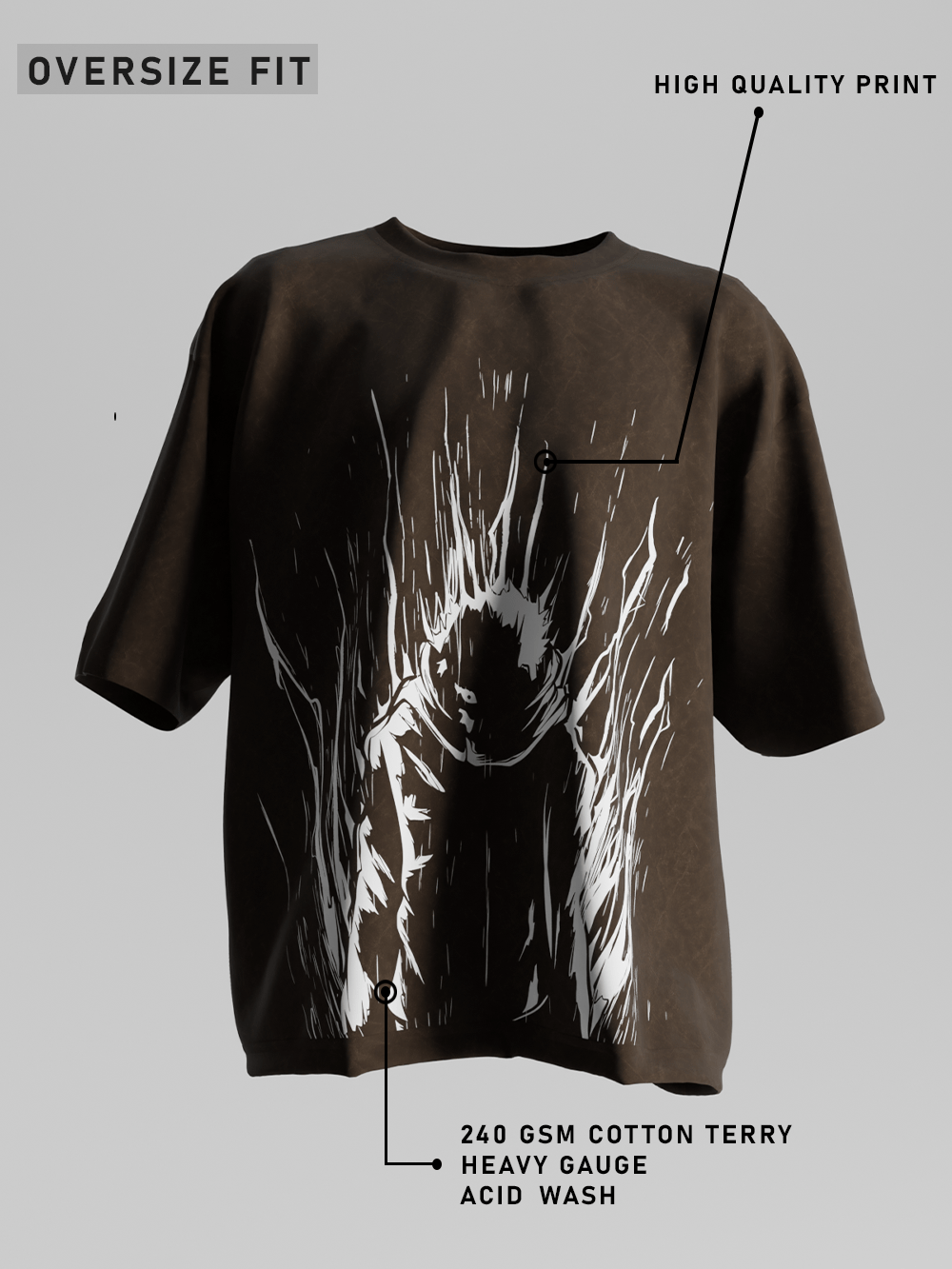 Yuji Itadori Oversized T-Shirt ( Acid Washed)