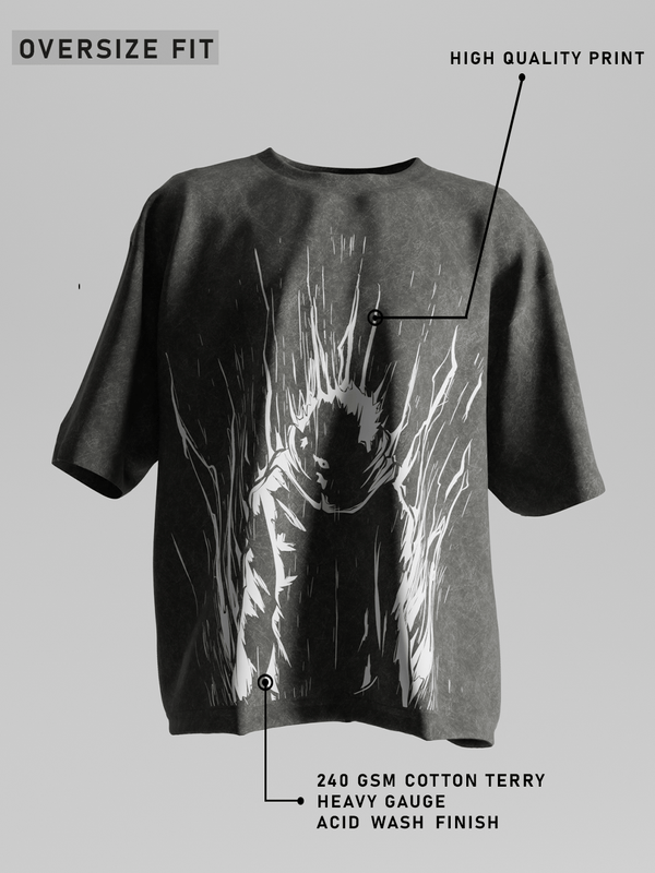 Yuji Itadori Oversized T-Shirt ( Acid Washed)
