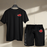 Load image into Gallery viewer, Akatsuki Symbol Anime T-Shirt &amp; Shorts Combo| Weeboholic